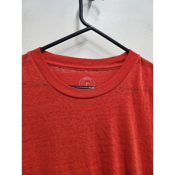 Urban Outfitters Mens T-Shirt Size Small Orange Burnout Crew Neck Short Sleeve - Picture 2 of 8